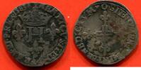 Französische Königliche Münzen SOL HENRI III 1574-1589 DOUBLE SOL PARISIS 2e TYPE (28 SEPTEMBRE 1577) HENRICVS.III.D.G.FRAN.E.T.REX 1583 DANS LE CHAMPS, H COURONN -
