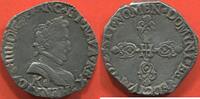Französische Königliche Münzen DEMI-FRANC EN ARGENT HENRI IV 1589-1610 A/ HENRICVS IIII D G FRANC ET NAVA REX BUSTE A DROITE DU ROI, LAURE ET CUIRASSE. DIFFÉRENT D'ATELIER SOUS L -