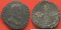 Französische Königliche Münzen DEMI FRANC D'ARGENT HENRI IV 1589-1610 RARE 1601 P ATELIER DIJON A/ HENRICVS.IIII.G.G.FRAN.ET.NAVA.REX. TRÈFLE, MARQUE DE JEAN DES VARENNES ET FLE -
