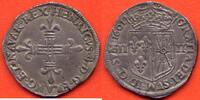 Französische Königliche Münzen QUART D’ÉCU HENRI IV 1589-1610 DE NAVARRE A/ HENRICVS 4 D G FRANC ET NAVAR REX CROIX FLEUDELISEE R/GRATIA DEI SVM ID QSVM ÉCU COURONNE,PAR -