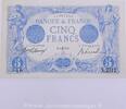 5 Francs Bleu type 1905 5 Francs 2312 Bleu 5.6.1913, X.2312/346, SUP vz 253,00 EUR  Excl. 7,00 EUR Verzending