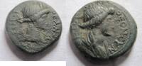 Rom Ae-15 Ae-15 geprägt in Pergamon in Mysien Rs. Romabüste n. rechts -