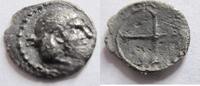 Griechenland Silber-Obol Silber-Obol von Syrakus auf Sizilien Rs. vierspeichriges Rad -