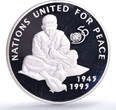 Afghanistan 500 afghanis United Nations UN Doves Birds proof silver coin 1995