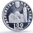 Croatia 100 kuna St. Blaise Church Monastery Zagreb Religion silver coin 1994 Proof