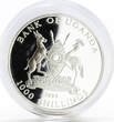 Uganda 1000 shillings Sydney Olympic Games series Archer silver coin 1999 Proof