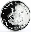 Uganda 2000 shillings Elizabeth and Phillip Golden Wedding silver coin 1997 Proof