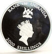 Uganda 2000 shillings Illusion Spirit Of Mountain proof silver coin 2001