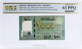 Lebanon 1000 livres Lebanon 1000 livres Red Arabic Overprint Cedar Tree PPQ63 PCGS UNC banknote 2011 -