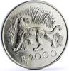 Indonesia 2000 rupiah Indonesia 2000 rupiah Conservation Wildlife Javan Tiger Fauna silver coin 1974 -