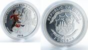 Liberia 2 dollars Liberia 2 dollars Drummer Merry Christmas Happy New Year silver coin 2010 -
