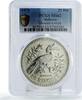 Malaysia 25 ringgit Malaysia 25 ringgit Conservation Hornbill Bird Fauna MS62 PCGS silver coin 1976 -
