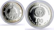 Uzbekistan 100 som Uzbekistan 100 som Great Ancestors Sultan Amir Temur proof silver coin 1999 -