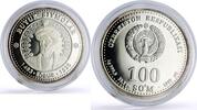 Uzbekistan 100 som Uzbekistan 100 som Great Ancestors Sultan Bobur proof silver coin 1999 -