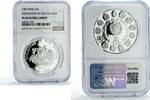 Peru 1 sol Peru 1 sol Two Worlds Encounter Conquistador Indian PF69 NGC silver coin 1991 -