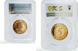 Mauritius 5 cents Mauritius 5 cents Republic Coinage Queen Elizabeth PR65 PCGS bronze coin 1971 -