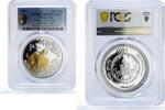 Mongolia 500 togrog Mongolia 500 togrog Lunar Calendar Year of Ox Gilt PR68 PCGS silver coin 1997 -