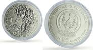 Rwanda 50 francs Rwanda 50 francs African Ounce Impala Deer Wildlife Fauna Matte silver coin 2014 -