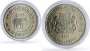 Singapore 10 dollars Singapore 10 dollars Lunar Calendar Year of the Ox Bull proof silver coin 1985 -