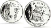 Zambia 500 kwacha Zambia 500 kwacha Human Rights Health Healthcare Politics proof silver coin 1994 -