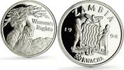 Zambia 500 kwacha Zambia 500 kwacha Human Rights Women's Rights Politics proof silver coin 1994 -