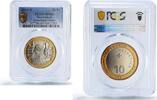 Switzerland 10 francs Switzerland 10 francs Gansabhauet Customs Traditions MS69 PCGS bimetal coin 2014 -