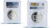 Kazakhstan 500 tenge Kazakshtan 500 tenge The Sign Tanbaly Petroglyphs PR70 PCGS silver coin 2002 -