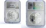 Kazakhstan 500 tenge Kazakhstan 500 tenge Pelican Red Book Birds Fauna PF69 NGC silver coin 2010 -
