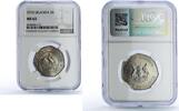 Uganda 5 shillings Uganda 5 shillings Republic Coinage Crane Birds Fauna MS63 NGC CuNi coin 1972 -