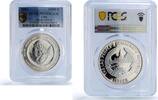 Laos 15000 kip Laos 15000 kip Gibbon Monkey Wildlife Fauna Hologram PR70 PCGS silver coin 2004 -