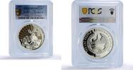 Laos 3000 kip Laos 3000 kip Anticipation Rabbit Year Lunar Calendar PR69 PCGS silver coin 1999 -
