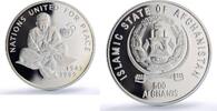 Afghanistan 500 afghanis Afghanistan 500 afghanis United Nations UN Doves Birds proof silver coin 1995 -