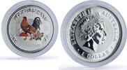 Australia 1 dollar Australia 1 dollar Year of the Rooster Lunar Series 1 Color silver coin 2005 -