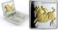 Mongolia 500 togrog Mongolia 500 togrog Equestrian Horseman Da Vinci Art Gilt proof silver coin 2005 -