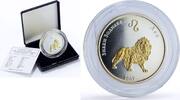 Mongolia 250 togrog Mongolia 250 togrog Leo Zodiac Signs Gilt silver coin 2007 -