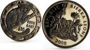 Sierra Leone 10 dollars Sierra Leone 10 dollars Nocturnal Animals series Bush Baby silver coin 2008 -