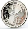 Congo 1000 francs Congo 1000 francs Millennium Hourglass proof silver coin 1998 -