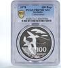Seychelles 100 rupees Seychelles 100 rupees Conservation Tropic birds PR67 PCGS silver coin 1978 -