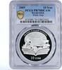 Kyrgyzstan 10 som Kyrgyzstan 10 som Chinqiz Aitmatov White Ship Deer PR70 PCGS silver coin 2009 -