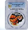 Tuvalu 1 dollar Tuvalu 1 $ Deadly and Dangerous Death Adder Snake PR70 PCGS silver coin 2016 -