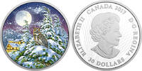 Canada 30$ Canada 2017 $30 Animals in the Moonlight Great Horned Owl 2 oz Silver Coin -