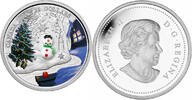 Canada 20$ Canada 2014 20$ Venetian Glass Snowman 1 oz Pure Silver Coin #2 -