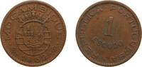 Mozambique 1 Escudo Mozambique Portuguese Overseas Province 1962 1 Escudo Bronze (95% Copper, 3% Zinc, 2% Tin) Lisbon Mint (600000) 8g XF KM 82 Schö -