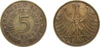 Germany 5 Deutsche Mark Germany Federal Republic of Germany 1951 G 5 Deutsche Mark Silver (.625) (Copper .375) Karlsruhe Mint (13840000) 11.2g XF KM 112 -