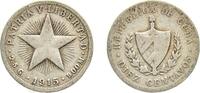 Cuba 10 Centavos Cuba First Republic 1915 10 Centavos Silver (.900) Philadelphia Mint (5690000) 2.5g VF KM A12 Y 6 -