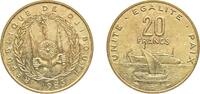 Djibouti 20 Francs Djibouti Republic 1983 20 Francs Aluminium bronze Paris Mint (600000) 4g UNC KM 24 Schön 21 -