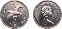 Falkland Islands 5 Pence Falkland Islands British Overseas Territory 1987 5 Pence - Elizabeth II (2nd portrait; large type) Copper-nickel Royal Mint (250 -
