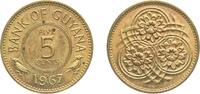 Guyana 5 Cents Guyana Constitutional Monarchy Within The Commonwealth 1967 5 Cents Nickel brass Royal Mint (4605100) 2.5g BU KM 32 Schön 32 -