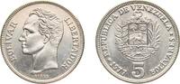 Venezuela 5 Bolívares Venezuela Fourth Republic 1977 5 Bolívares Nickel Madrid Mint (60000000) 15g BU Y 53 NCV mv5bs-ca -