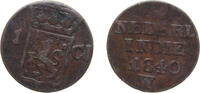Indonesia 1 Duit Indonesia Netherlands East Indies Dutch colony 1840 W 1 Cent/Duit - Willem I Copper Surabaya Mint (461726000) 2.95g VF KM 290 -